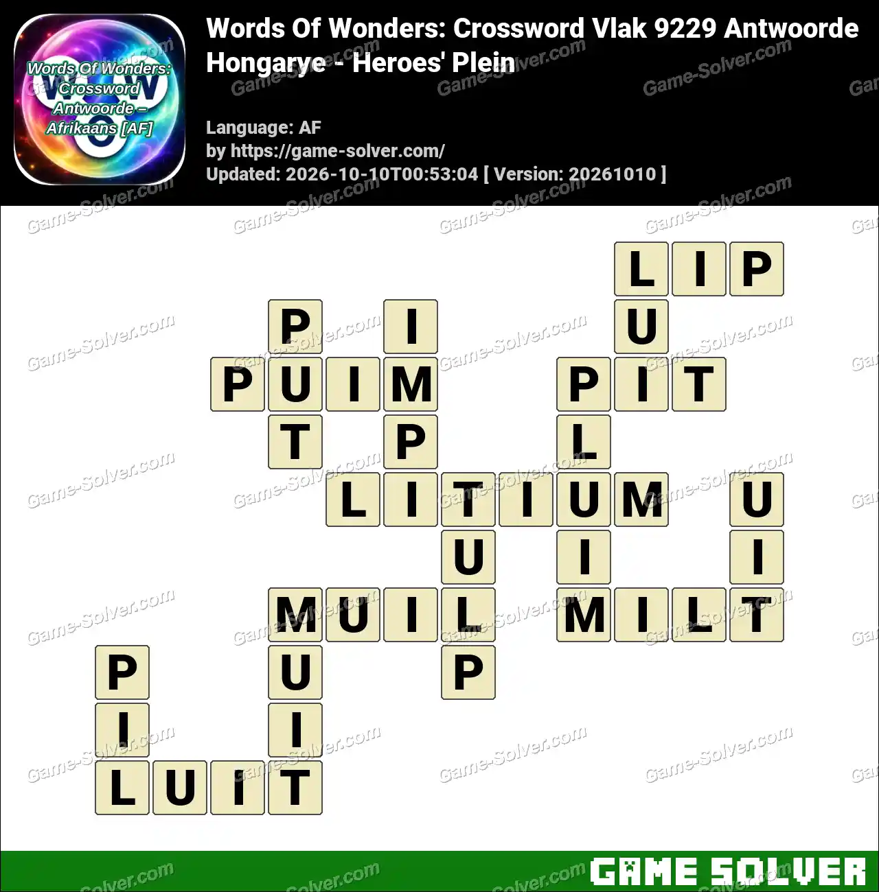 Words Of Wonders: Crossword Vlak 9229 Antwoorde – Hongarye – Heroes’ Plein
